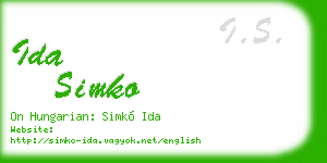 ida simko business card