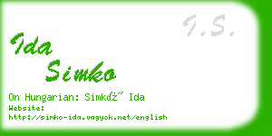 ida simko business card